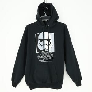Star Wars Sweatshirt Boys Medium Black Hoodie Force Awakens Movie Preview